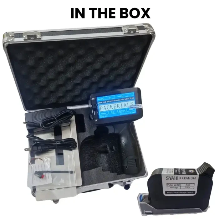 imd6m handheld inkjet batch printer with box and ij159 Packerials